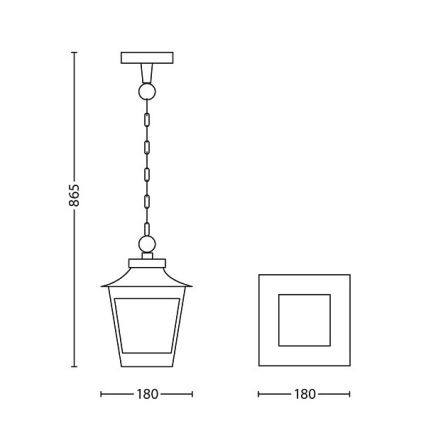 Philips 15406/86/PN - Уличная люстра HEDGE 1xE27/60W/230V IP44