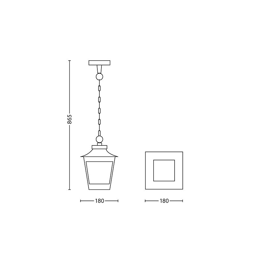 Philips 15406/86/PN - Вулична люстра HEDGE 1xE27/60W/230V IP44