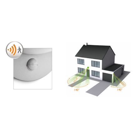Philips - Зовнішній настінний світильник з датчиком E27/12W IP44