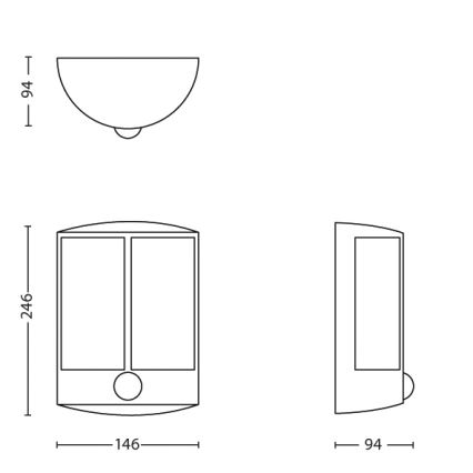 Philips - LED вуличний світильник з датчиком LED/6W IP44