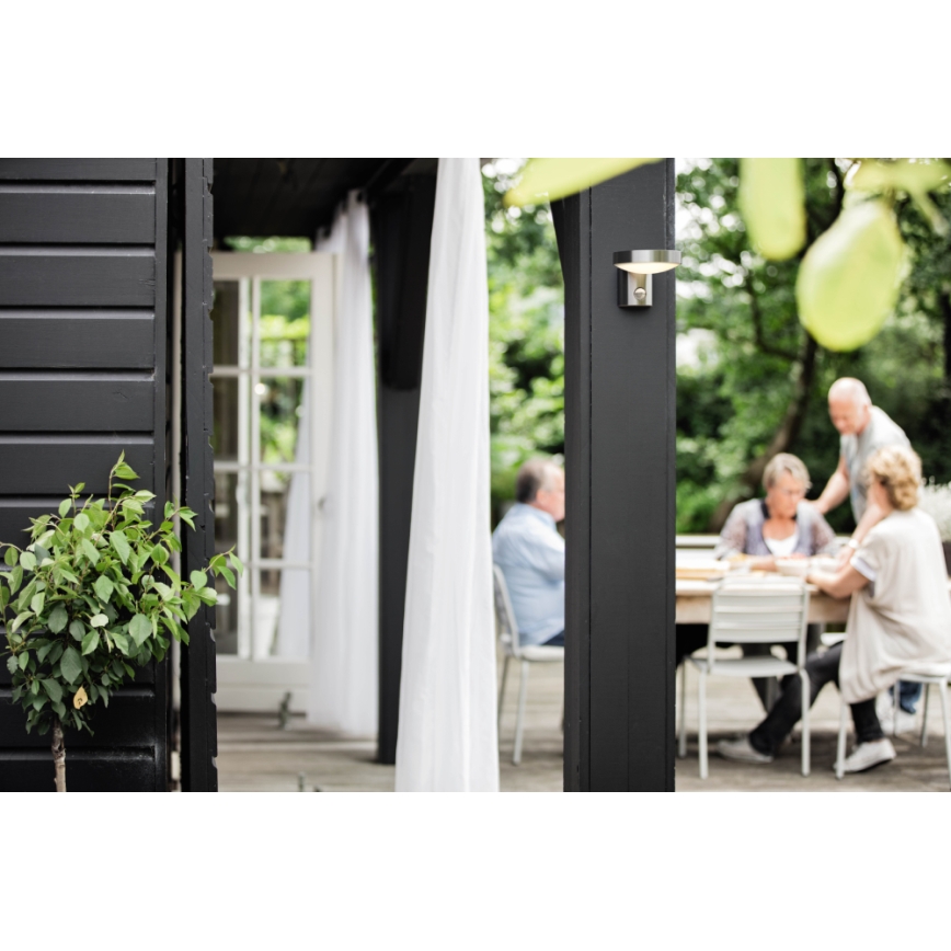 Philips 16491/47/P0 - Вуличний світлодіодний настінний світильник з датчиком MYGARDEN COCKATOO 1xLED/8W/230V IP44
