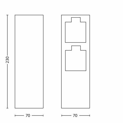 Philips 17108/47/16 - Уличная розеточная колонна MYGARDEN ROCK 230V IP44 SCHUKO