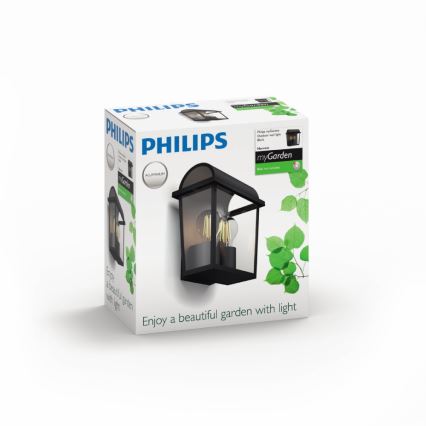 Philips 17235/30/PN - Зовнішній настінний світильник HARVEST MyGarden 2xE27/42W/230V IP44