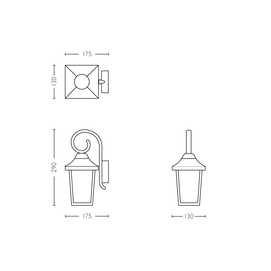 Philips - Вуличний світильник 1xE27/60W/230V IP44