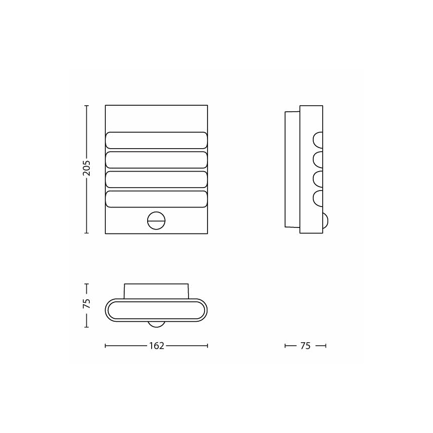 Philips - LED наружный настенный светильник с датчиком LED/3W/230V IP44