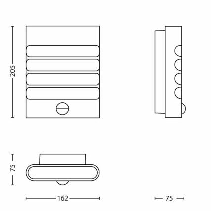 Philips - Светодиодный уличный светильник с датчиком 1xLED/3W/230V IP44