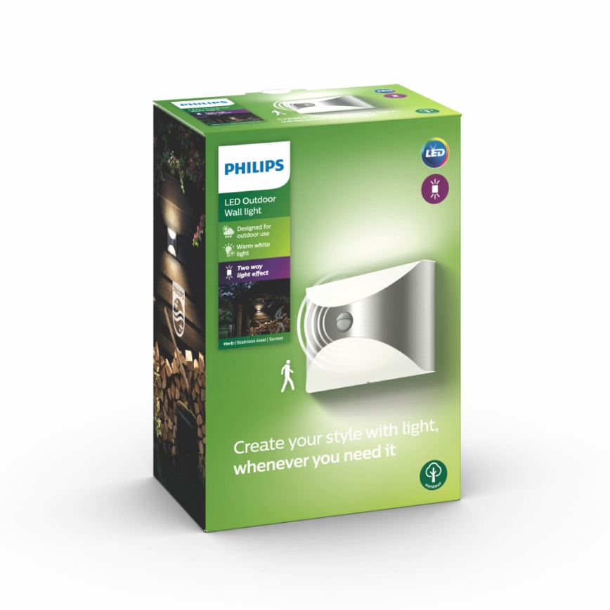 Philips - Вуличний сенсорний світильник 1xLED/6W/230V IP44