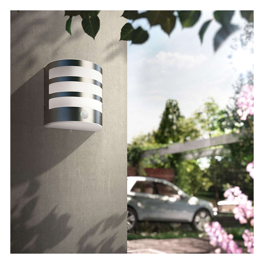 Philips - Уличный светодиодный настенный светильник с датчиком 1xLED/3W IP44