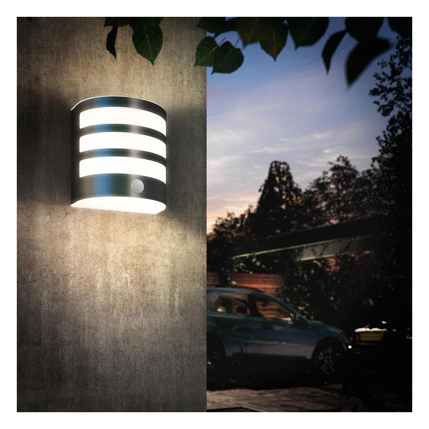 Philips - Уличный светодиодный настенный светильник с датчиком 1xLED/3W IP44