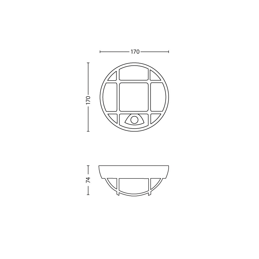 Philips 17319/30/16 - Уличный светодиодный настенный светильник с датчиком EAGLE 1xLED/3W