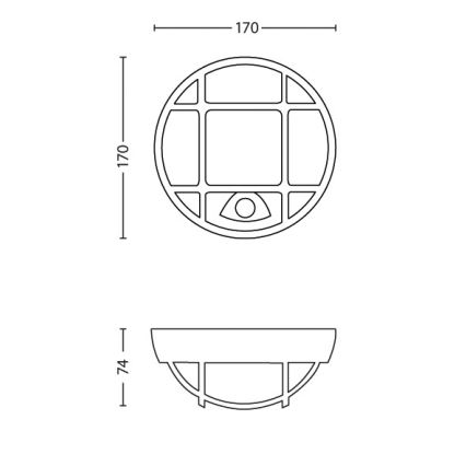 Philips - Вуличний світлодіодний настінний світильник з датчиком EAGLE 1xLED/3W/230V IP44