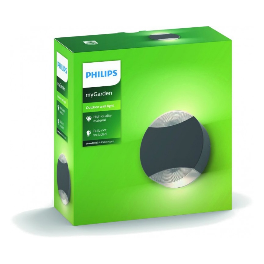 Philips 17338/93/PN - Уличный настенный светильник MYGARDEN LIMESTONE 2xGU10/5W IP44