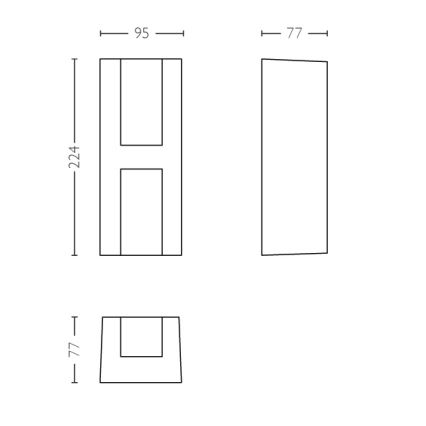 Philips - Уличный светодиодный настенный светильник 2xLED/4,5W IP44