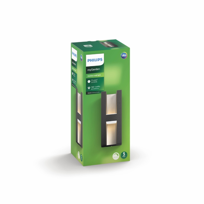 Philips - Вуличний світлодіодний настінний світильник 2xLED/4,5W IP44