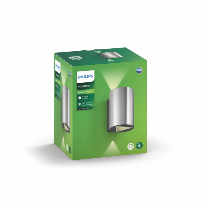 Philips - Уличный светодиодный настенный светильник 2xLED/4,5W IP44