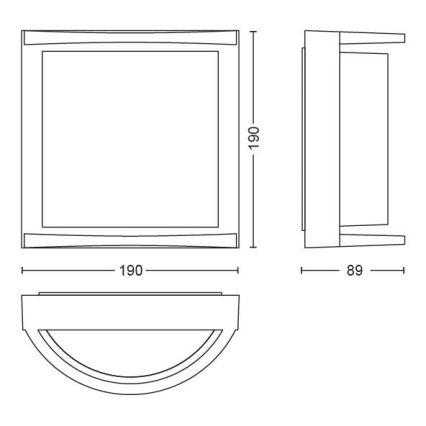 Philips - Уличный светодиодный настенный светильник LED/12W IP44