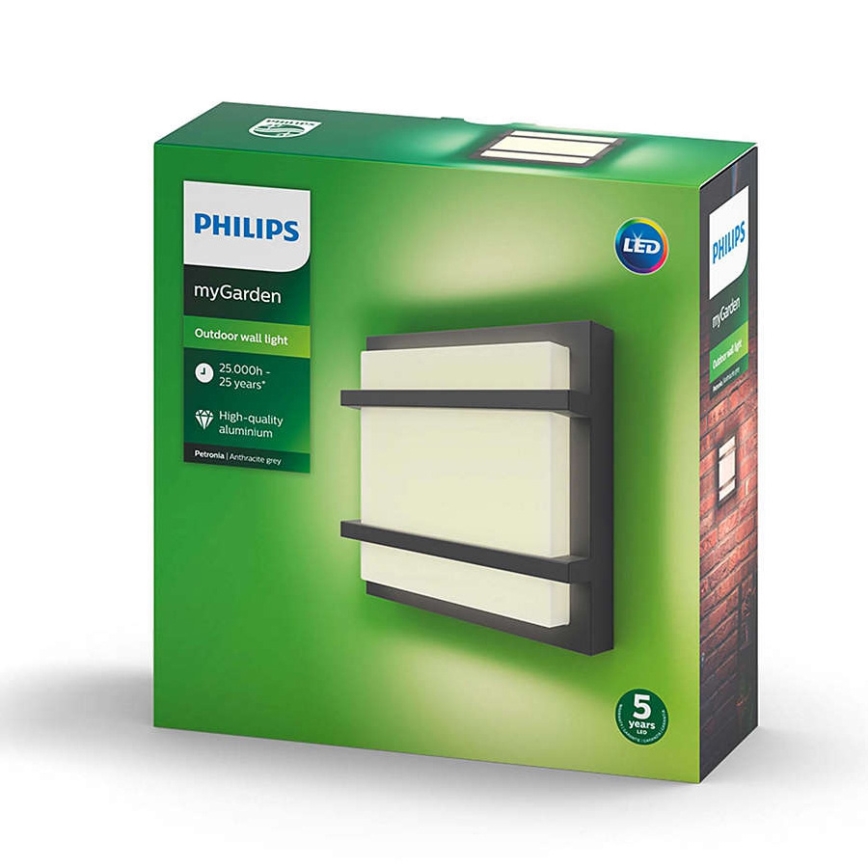 Philips - Уличный светодиодный настенный светильник LED/12W IP44