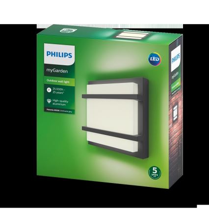 Philips - Уличный светодиодный настенный светильник LED/12W IP44