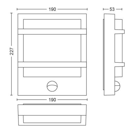 Philips - Уличный светодиодный настенный светильник LED/12W IP44