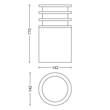 Philips - Светодиодный уличный светильник с регулированием яркости Hue LUCCA 1xE27/9,5W/230V IP44