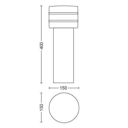 Philips - Вулична LED лампа з регулюванням яскравості Hue TUAR 1xE27/9,5W/230V IP44