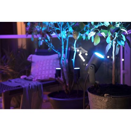 Philips - Светодиодный уличный точечный RGB-светильник Hue LILY LED/8W/230V IP65