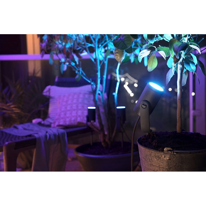 Philips - Светодиодный уличный точечный RGB-светильник Hue LILY LED/8W/230V IP65