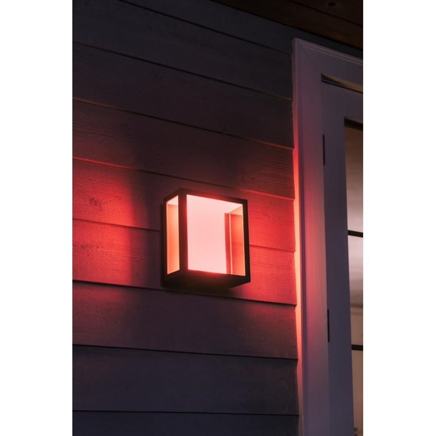 Philips - LED RGBW Вуличний настінний світильник з регулюванням яскравості Hue IMPRESS 2xLED/8W/230V IP44
