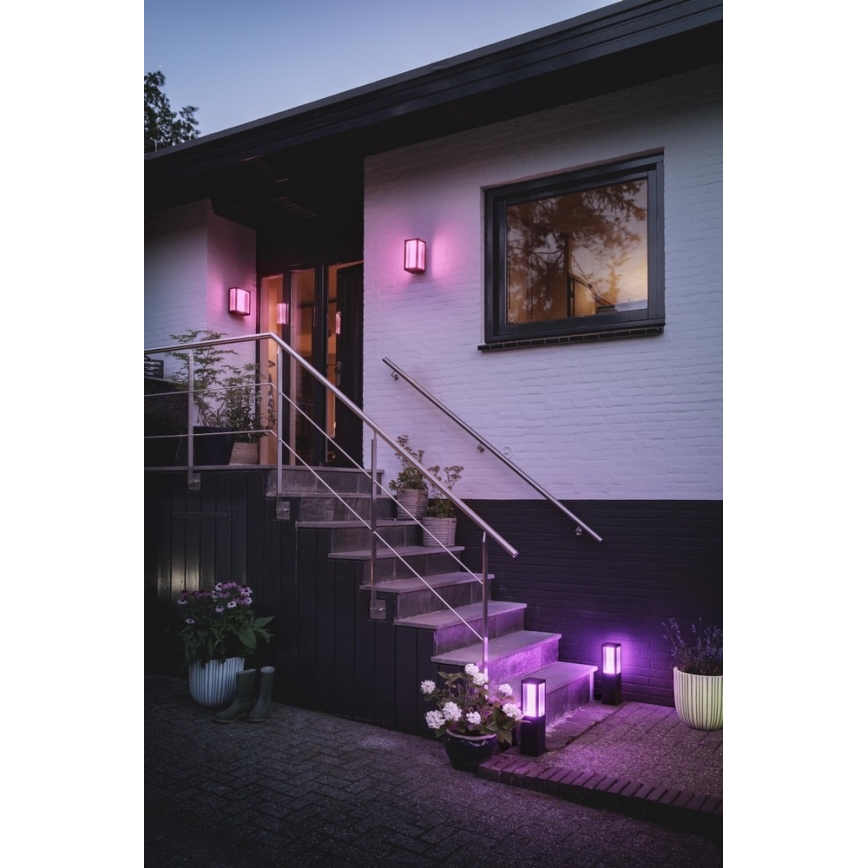 Philips - LED RGBW Вуличний настінний світильник з регулюванням яскравості Hue IMPRESS 2xLED/8W/230V IP44