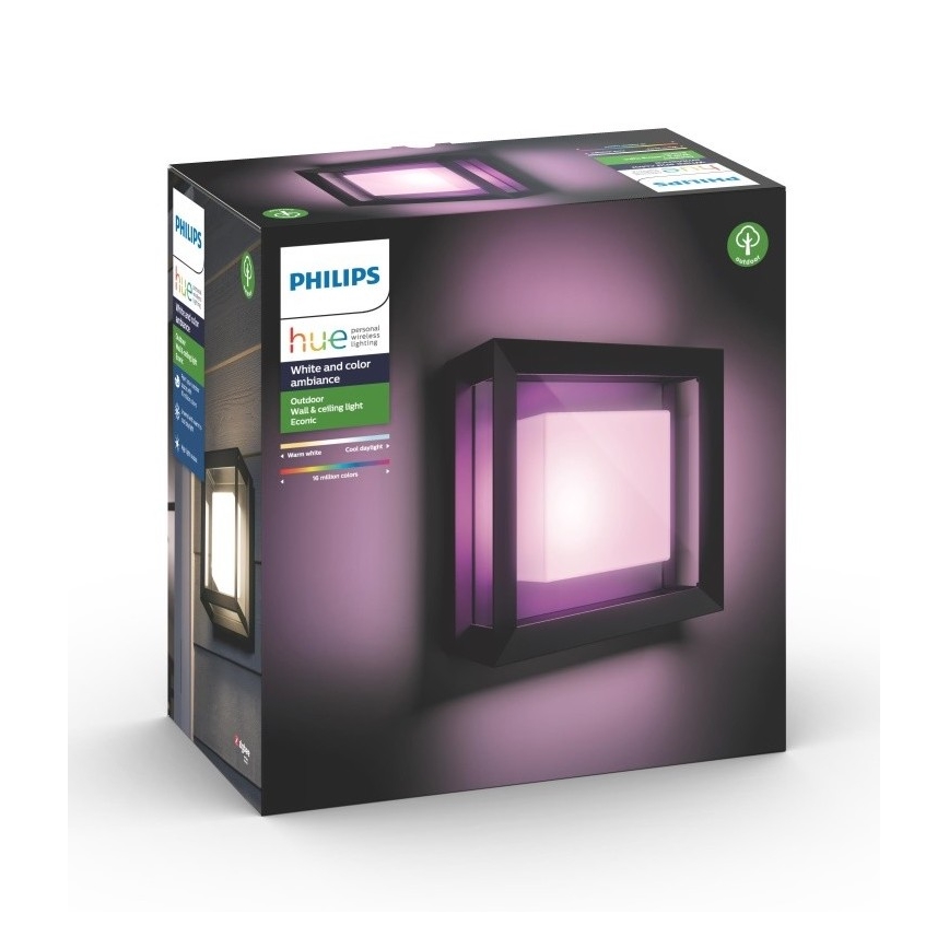 Philips - Уличный светодиодный настенный RGBW-светильник с регулированием яркости Hue ECONIC LED/15W/230V 2000-6500K IP44