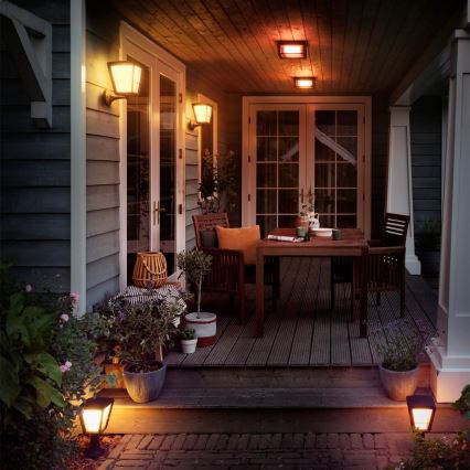 Philips - Уличный светодиодный настенный RGBW-светильник с регулированием яркости Hue ECONIC LED/15W/230V 2000-6500K IP44