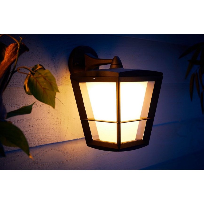 Philips - Уличный светодиодный настенный RGBW-светильник с регулированием яркости Hue ECONIC LED/15W/230V 2000-6500K IP44