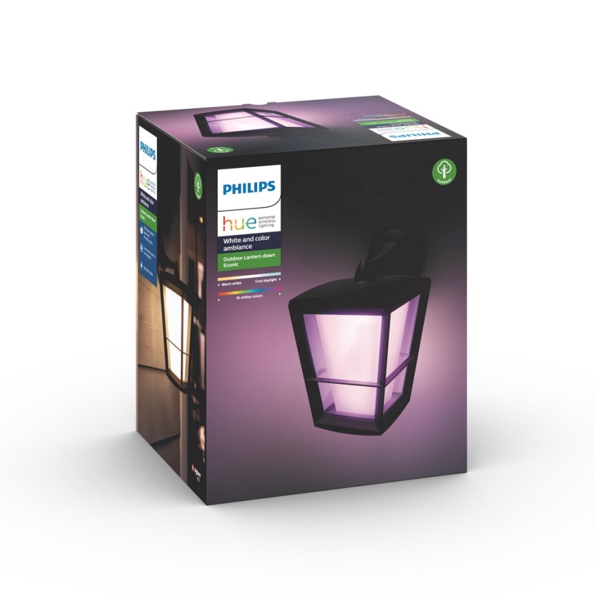 Philips - Уличный светодиодный настенный RGBW-светильник с регулированием яркости Hue ECONIC LED/15W/230V 2000-6500K IP44
