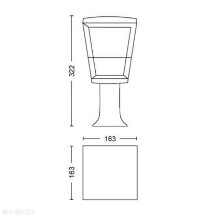 Philips - LED RGBW Вулична лампа з регулюванням яскравості Hue ECONIC LED/15W/230V IP44