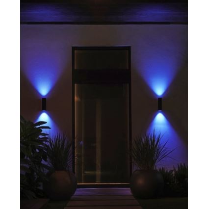 Philips - LED RGBW Вуличний настінний світильник з регулюванням яскравості Hue APPEAR 2xLED/8W/230V IP44