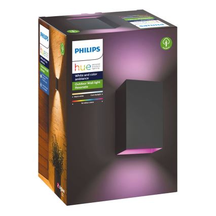 Philips - Вуличний світлодіодний настінний RGBW світильник з регулюванням яскравості Hue RESONATE 2xLED/8W/230V 2000-6500K IP44