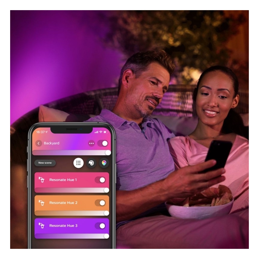 Вуличний світлодіодний настінний RGBW світильник з регулюванням яскравості Hue RESONATE 2xLED/8W/230V 2000-6500K IP44