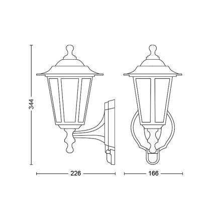 Philips - Уличный настенный светильник с датчиком 1xE27/60W/230V IP44