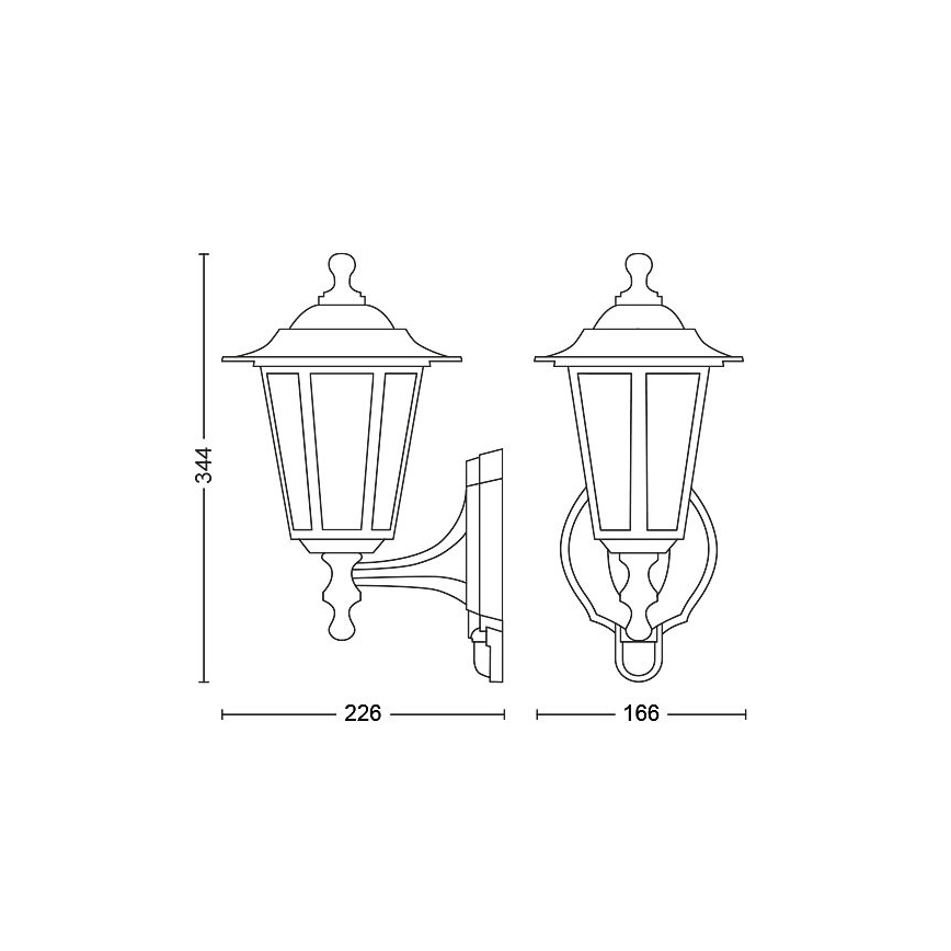 Philips - Вуличний настінний світильник з датчиком 1xE27/60W/230V IP44