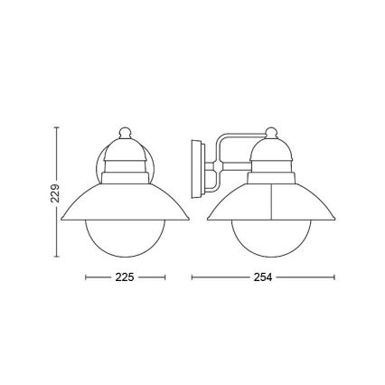 Philips - Уличный настенный светильник 1xE27/60W/230V IP44