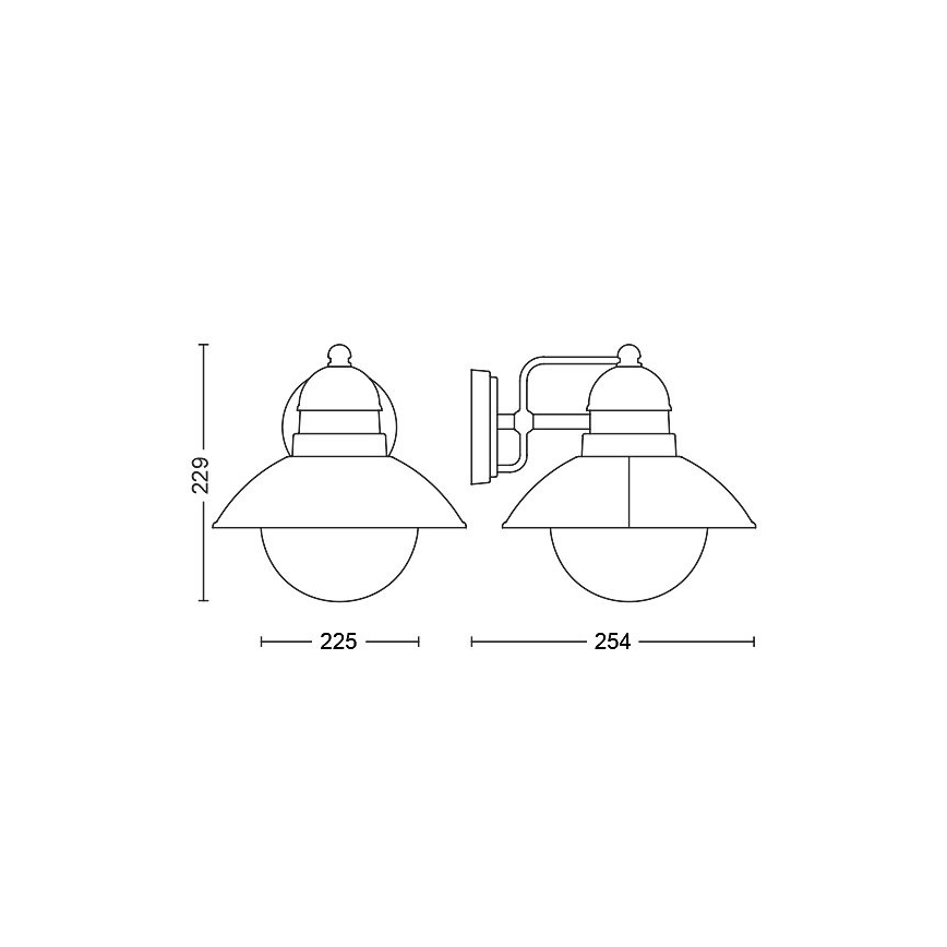 Philips - Уличный настенный светильник 1xE27/60W/230V IP44