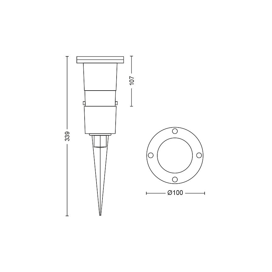 Philips - Светодиодный диммируемый уличный светильник 1xGU10/5W/230V IP44