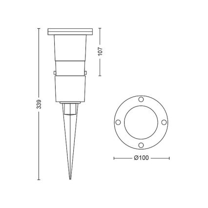 Philips - Вулична LED лампа з регулюванням яскравості 1xGU10/5W/230V IP44