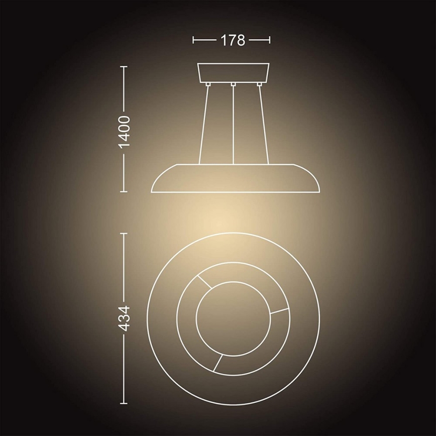 Philips - Підвісна LED люстра з регулюванням яскравості Hue AMAZE LED/39W/230V + пульт дистанційного керування