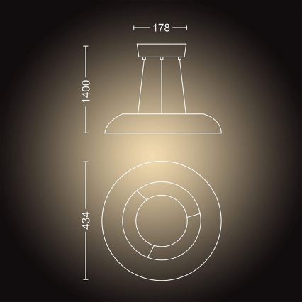Philips - Светодиодная подвесная люстра с регулированием яркости Hue AMAZE LED/39W/230V + пульт ДУ