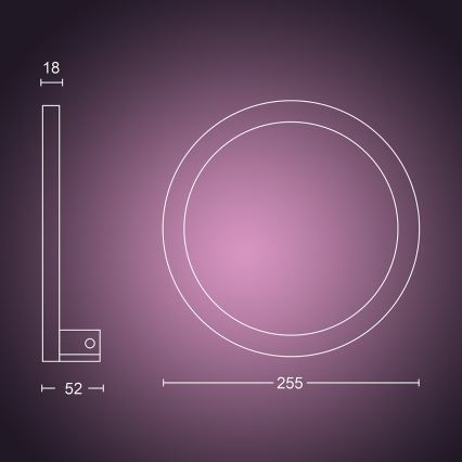 Philips - Светодиодный настенный RGBW-светильник с регулированием яркости Hue SANA White and Color Ambiance LED/20W/230V