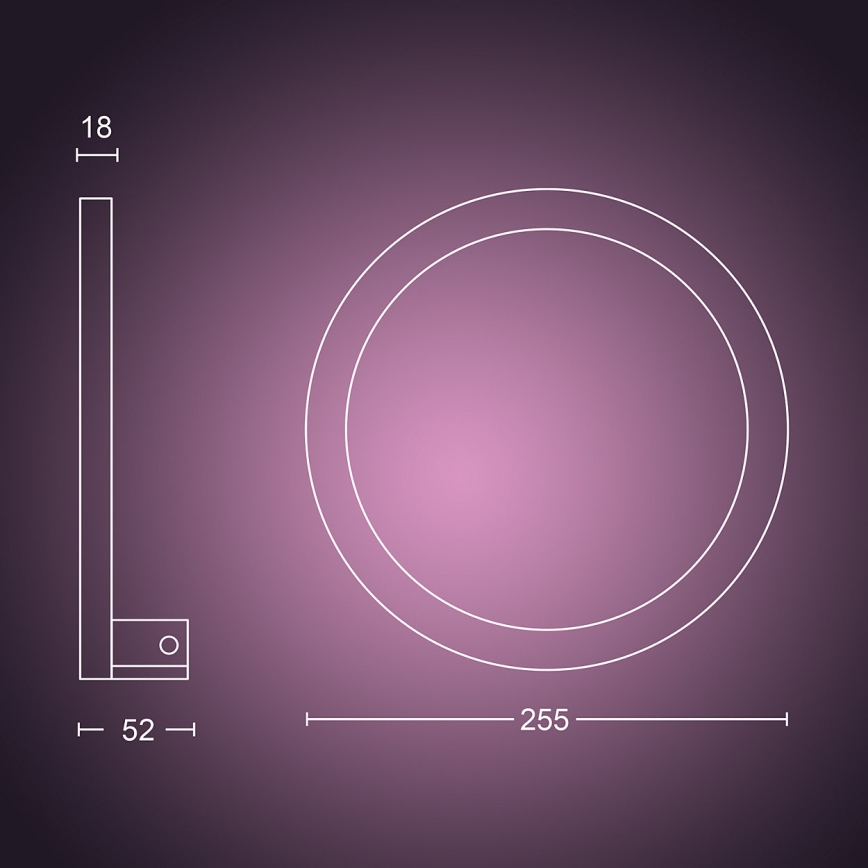 Philips - Светодиодный настенный RGBW-светильник с регулированием яркости Hue SANA White and Color Ambiance LED/20W/230V