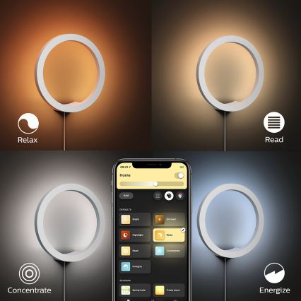 Philips - Светодиодный настенный RGBW-светильник с регулированием яркости Hue SANA White and Color Ambiance LED/20W/230V