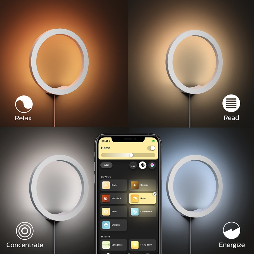 Philips - Светодиодный настенный RGBW-светильник с регулированием яркости Hue SANA White and Color Ambiance LED/20W/230V
