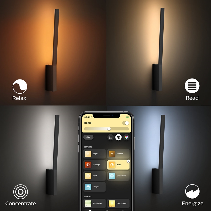 Philips - LED RGBW Настінний світильник з регулюванням яскравості Hue LIANE White And Color Ambiance 1xLED/12W/230V